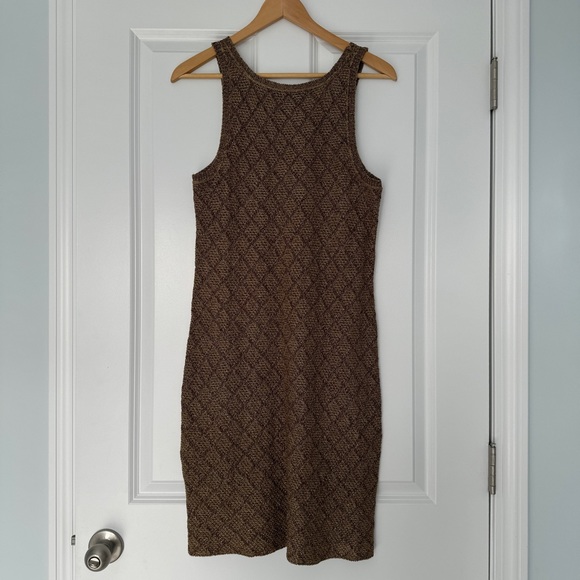 Vintage Ralph Lauren Italian Woven Knit Metallic Midi Dress - Picture 5 of 5